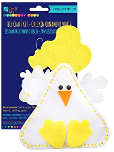 Zestaw kreatywny z filcu zawieszka Kurczak biały