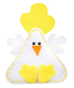 Zestaw kreatywny z filcu zawieszka Kurczak biały