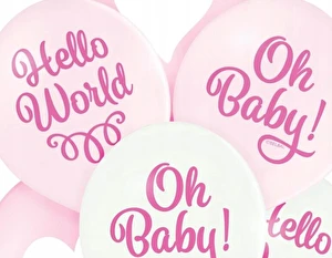 Balony 6szt MIX kolor dla dziewczynki Oh Baby!