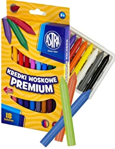 Kredki woskowe Astra 18 kolorów