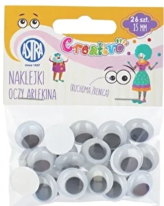 Oczka samoprzylepne 15 mm Oczy Arlekina