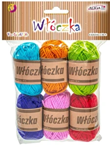 Włóczka dł. 38 m 6 szt. mix kolorystyczny WL-9410