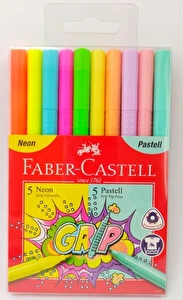 Flamastry Faber-Castell Neon + Pastel 10 kol.
