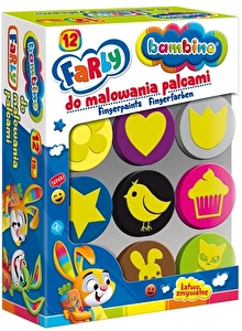 Farby do malowania palcami 12 szt stempelki Bambino