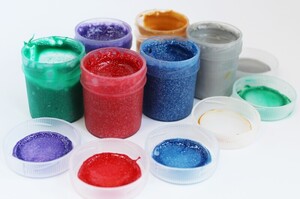 Farby plakatowe Bambino 6 kolorów 20 ml 4xbrokat