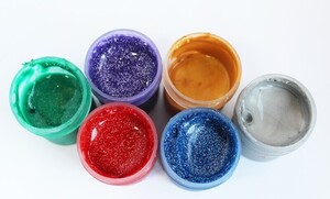 Farby plakatowe Bambino 6 kolorów 20 ml 4xbrokat