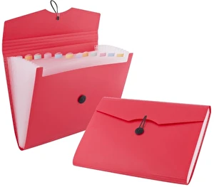 Teczka A4 D.RECT 12 przegródek 5580 czerwona