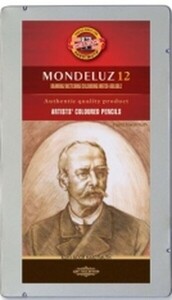 Kredki akwarelowe Koh-I-Noor Mondeluz 12 kol brązy w metalowym opakowaniu