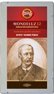 Kredki akwarelowe Koh-I-Noor Mondeluz 12 kol brązy w metalowym opakowaniu