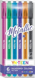 Długopisy żelowe Metallic YN Teen 6 sztuk