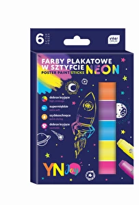 Farby plakatowe w sztyfcie Neon 6 sztuk