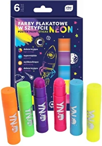 Farby plakatowe w sztyfcie Neon 6 sztuk