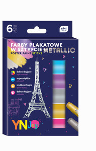 Farby plakatowe w sztyfcie Metallic 6 sztuk