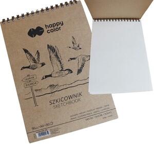 Szkicownik na spirali PTAKI A4 biały 80 ark.90g