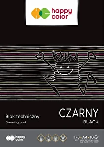 Blok techniczny A4 10k 170 g Czarny Happy Color