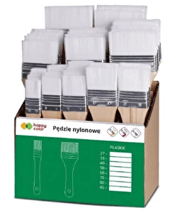 Pędzel hobby biały nylon płaski 85mm Happy Color