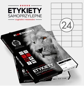 Etykiety samoprzylepne A4 EMERSON 70x37 (podział 24 szt) 100 ark