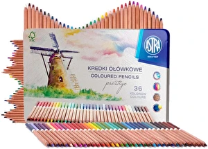 Kredki ołówkowe cedrowe Astra Prestige 36 kolorów