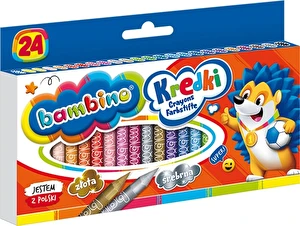 Kredki świecowe BAMBINO 24 kolorowe glinka kaolinowa
