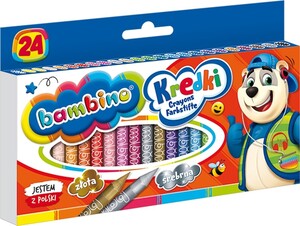 Kredki świecowe BAMBINO 24 kolorowe glinka kaolinowa
