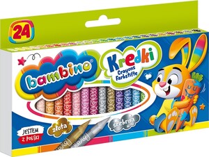 Kredki świecowe BAMBINO 24 kolorowe glinka kaolinowa