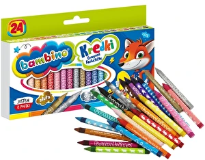 Kredki świecowe BAMBINO 24 kolorowe glinka kaolinowa