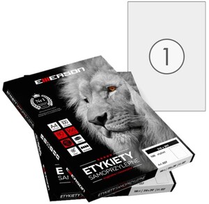 Etykiety samoprzylepne A4 Emerson 210x297 mm (podział 1 szt) 100 ark