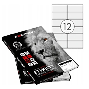 Etykiety samoprzylepne A4 Emerson 105x48 mm (podział 12szt) 100 ark