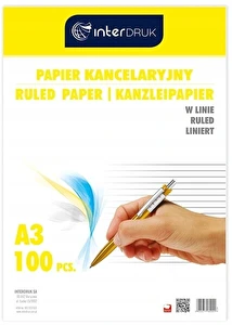 Papier kancelaryjny w linię A3 100 ark.