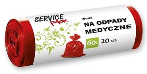 Worki na odpady medyczne 60L /20szt czerwone