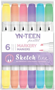 Markery do szkicowania Interdruk 6 kol pastelowych YN-TEEN