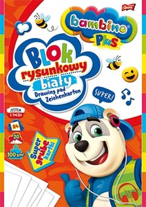 Blok rysunkowy A4 biały Bambino 20k 100g PLUS