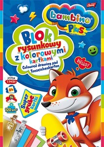 Blok rysunkowy A4 kolorowy Bambino 16k 120g PLUS złota/srebrna kartka