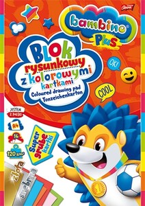 Blok rysunkowy A4 kolorowy Bambino 16k 120g PLUS złota/srebrna kartka