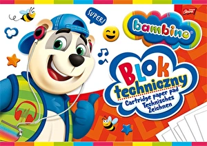 Blok techniczny A4 biały Bambino 10k 190g