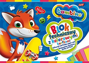 Blok techniczny A4 kolorowy Bambino 10k 160g