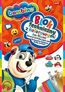 Blok techniczny A4 kolorowy Bambino 10k 170g