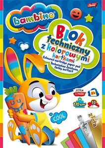 Blok techniczny A4 kolorowy Bambino 10k 170g