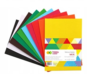 Tektura falista A4 a'10 mix klorów Happy Color
