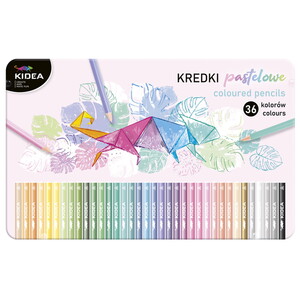Kredki pastelowe w metalowym opakowaniu 36 kolorów KIDEA