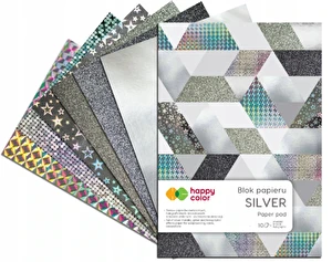 Blok papieru z efektami Silver A5/10k Happy Color