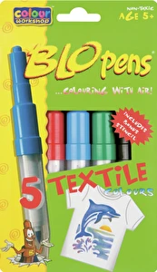 Flamastry dmuchane Blo Pens 5 kol + 1 szablon Wiek 5+