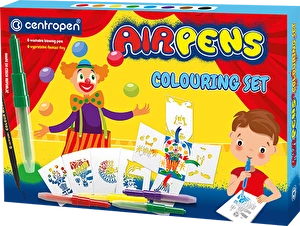 Flamastry dmuchane 9 kolorów AirPens + 9 szablonów