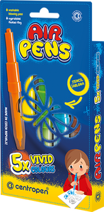 Flamastry dmuchane Vivid AirPens 5 kol + szablony