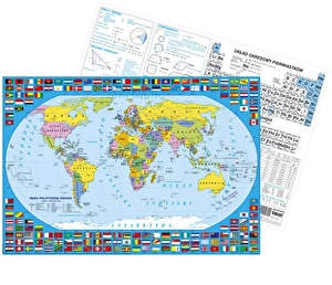 Podkład na biurko edukacyjny oklejany 35X50 Świat