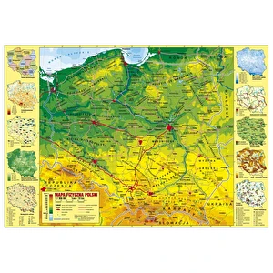 Podkład na biurko edukacyjny oklejany 35X50 Polska Fizyczna