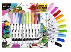 Markery do obuwia i tkanin 10 kolorów Kidea + Torba dla Mamy dla Dziecka