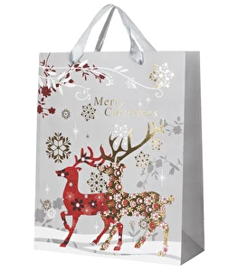 Torba papierowa 26 x 32 cm, Renifery