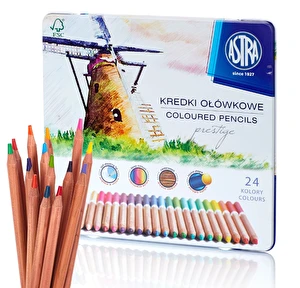 Kredki ołówkowe cedrowe Astra Prestige 24 kolory