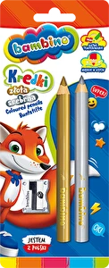 Kredki BAMBINO złota/srebrna + temperówka